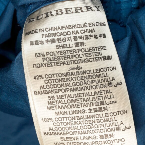 Burberry Brit Blue Double-Breasted Belted Short Rain Coat - Picture 11 of 13